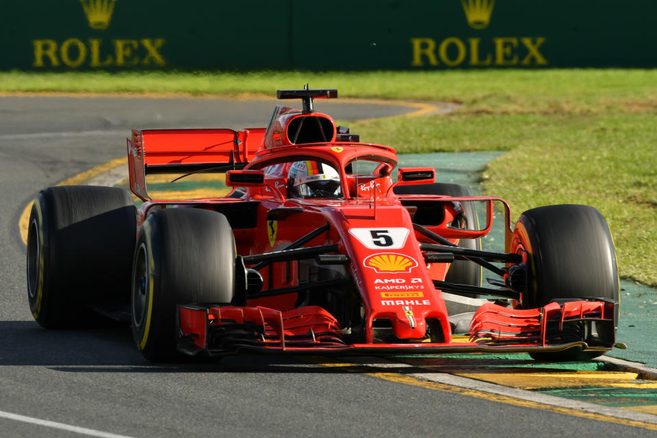Winning ways: Sebastian Vettel on his way to a lucky win at the Albert Park circuit in Melbourne