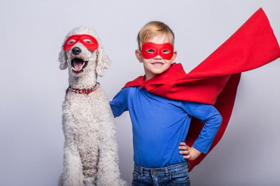 Easy Superhero Costume for Boy and Dog