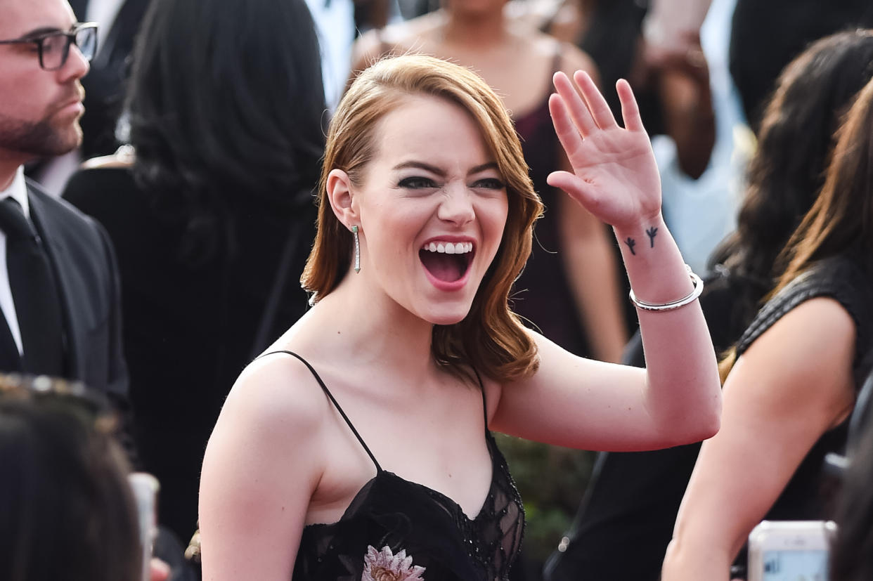 LOS ANGELES, CA - JANUARY 29:  Actress Emma Stone arrives at the 23rd annual Screen Actors Guild Awards at The Shrine Auditorium on January 29, 2017 in Los Angeles, California.  (Photo by Emma McIntyre/Getty Images for TNT)