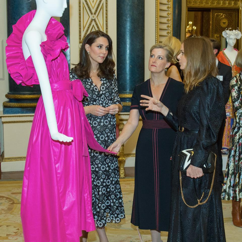 Designers collaborated with artisans in British Commonwealth nations to create hand-crafted, eco-minded garments, which were displayed at Buckingham Palace.