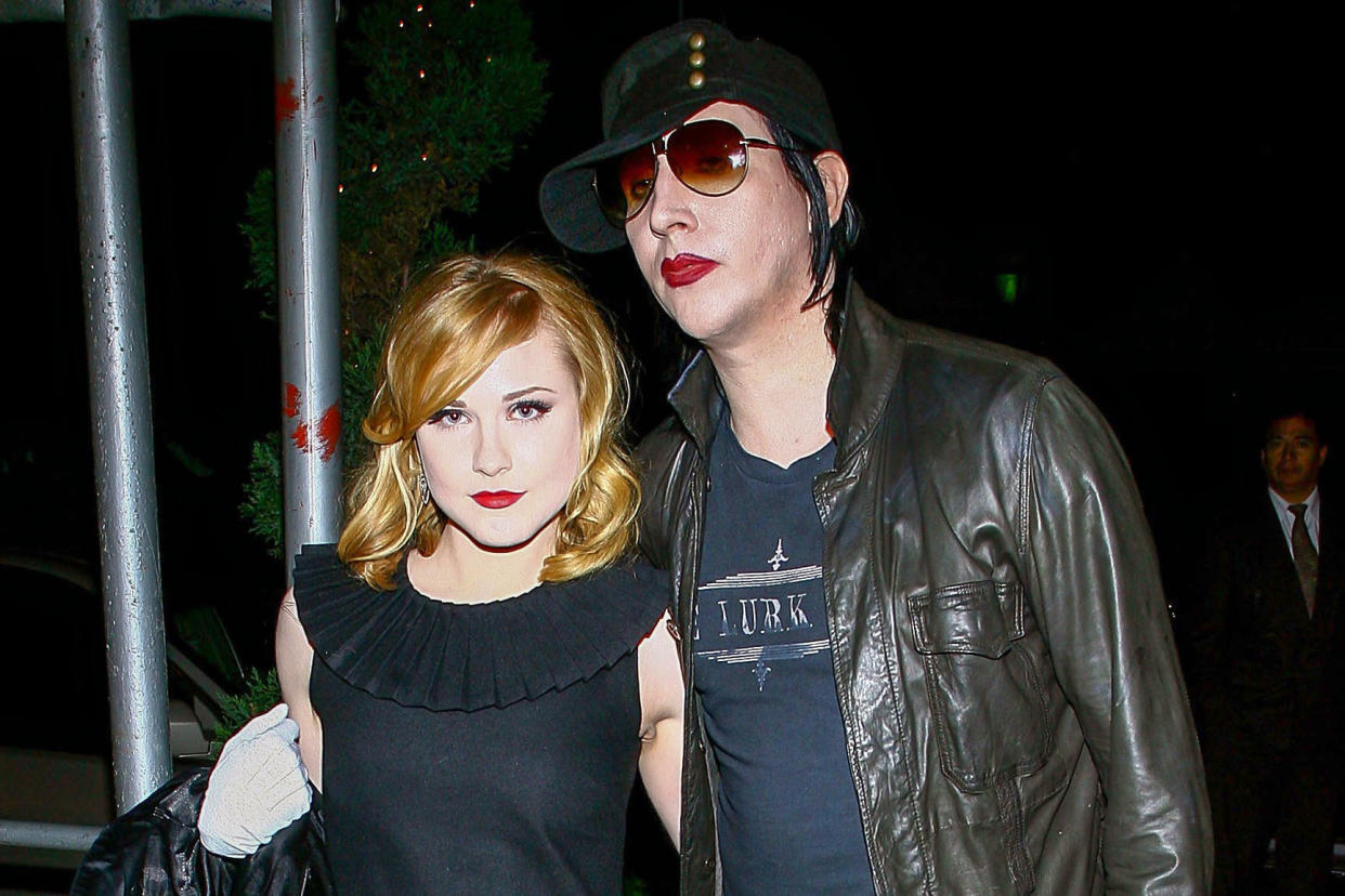 Actress Evan Rachel Wood and musician Marilyn Manson arrive for the after party for a special screening of 