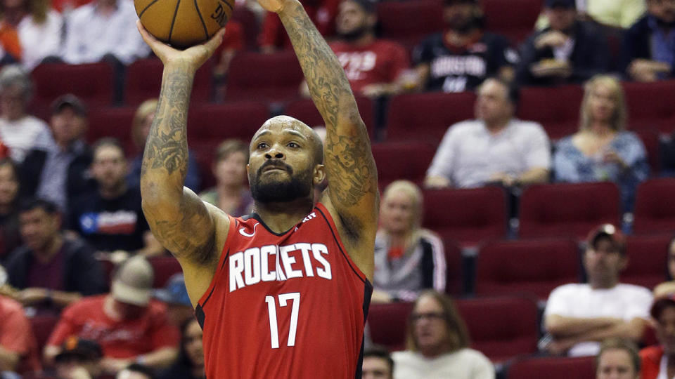 Houston's PJ Tucker, pictured, has been one of the NBA's hottest shooters to start the season.