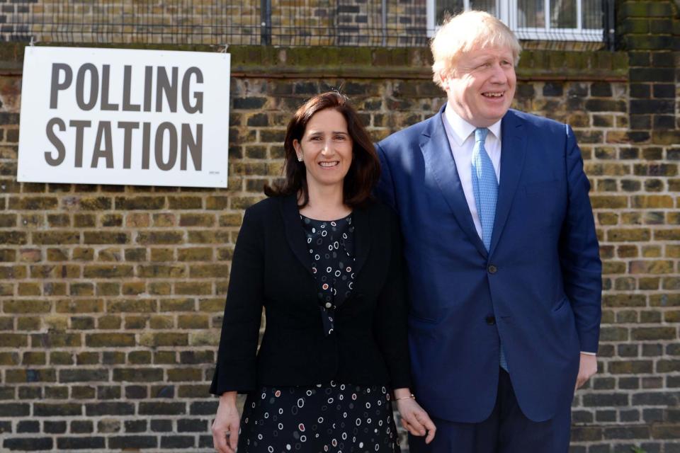 Boris Johnson and his then wife Marina at a polling station in Islington: PA