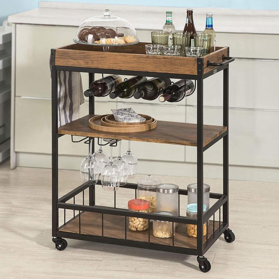 hoatian bar cart vintage mobile