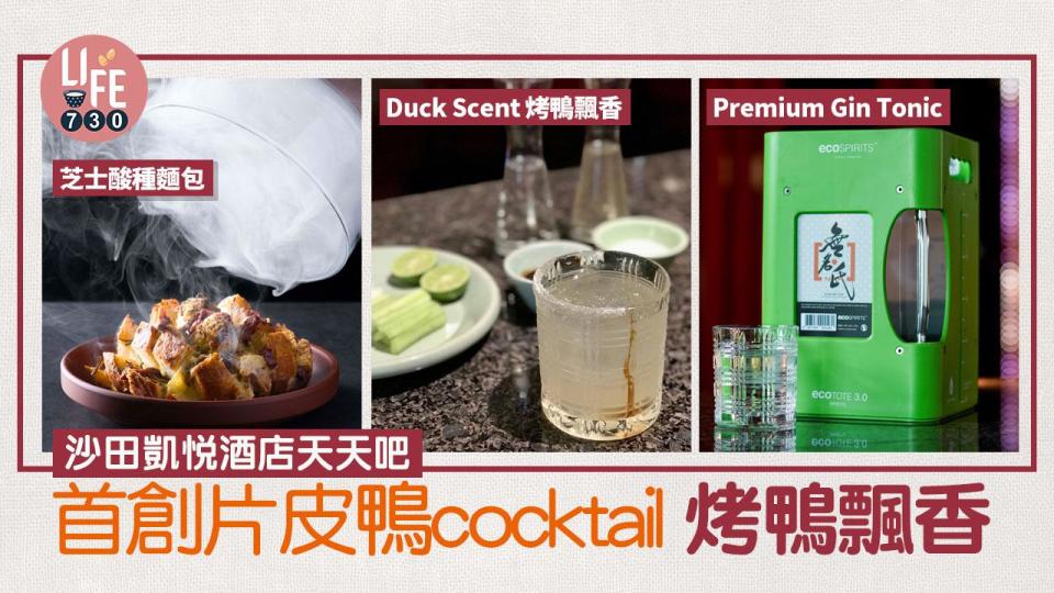 沙田美食｜沙田凱悅酒店天天吧 首創片皮鴨cocktail「烤鴨飄香」