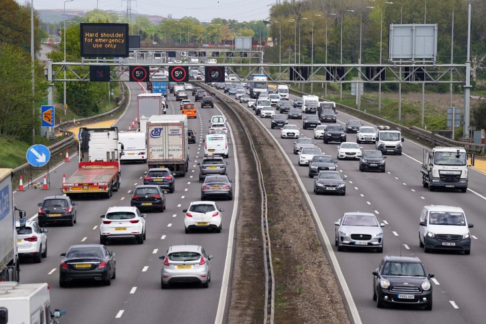 Slow-moving traffic (Jacob King/PA) (PA Wire)