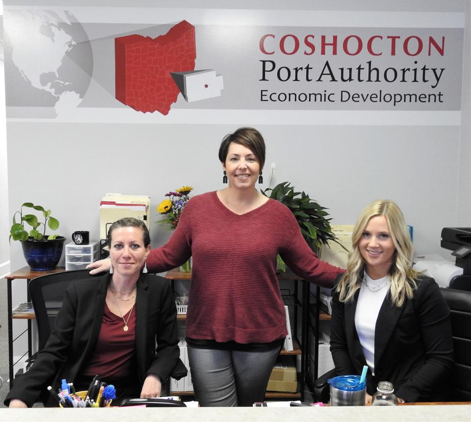 Hannah Gallagher, Tiffany Swigert and Ashley Guthrie of the Coshocton Port Authority.