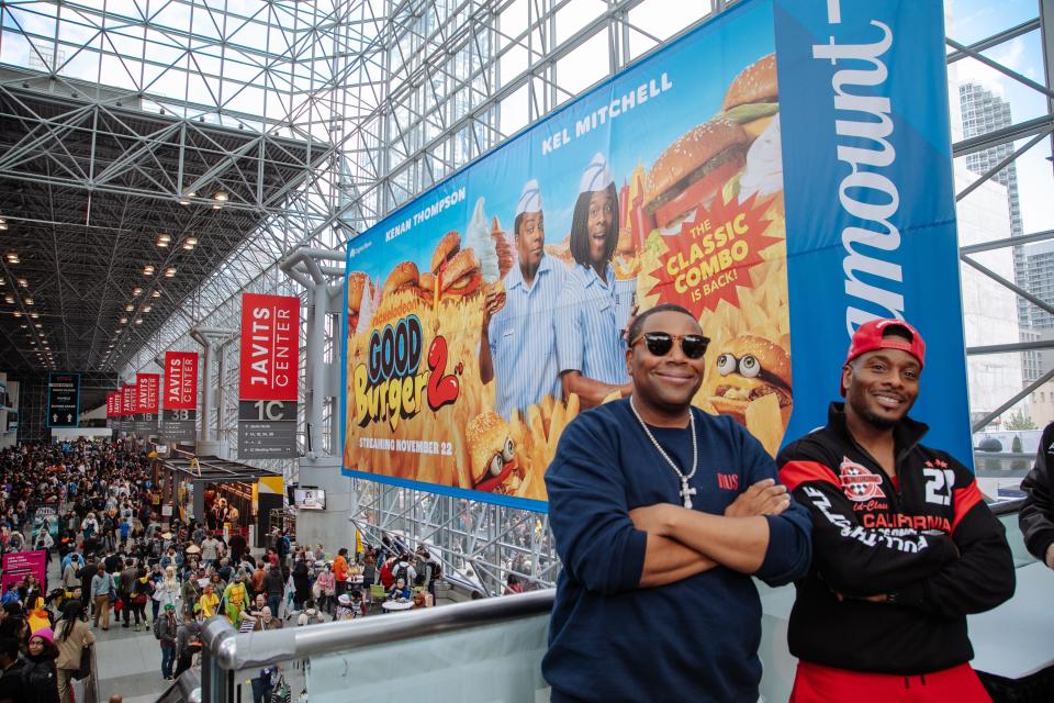 "Good Burger" and "Kenan & Kel" costar Kenan Thompson (left) commented three prayer hands emojis under Mitchell's post.