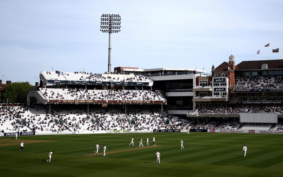 A general view during the Vitality County Championship match between Surrey and Somerset at the Kia Oval on April 12, 2024