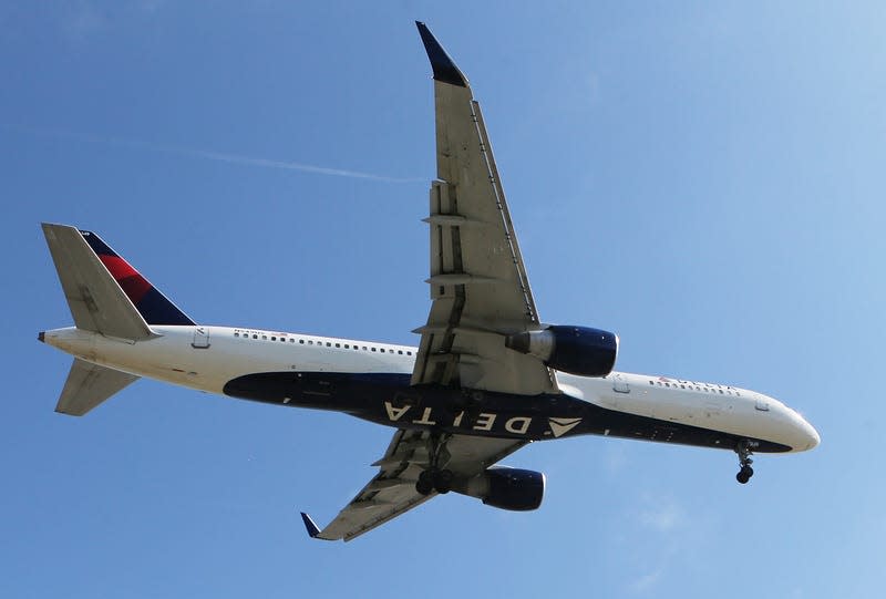 Delta Air Lines plane lands at Los Angeles International Airport on July 12, 2018