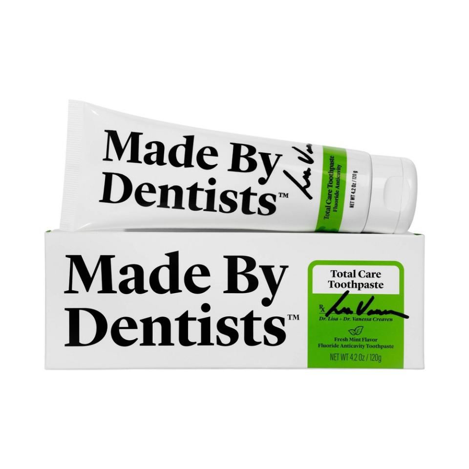 <p><a href="https://go.redirectingat.com?id=74968X1596630&url=https%3A%2F%2Fwww.target.com%2Fp%2Fmade-by-dentists-total-care-toothpaste-4-2oz%2F-%2FA-86228087&sref=https%3A%2F%2Fwww.prevention.com%2Fhealth%2Fg46191414%2Fbest-natural-toothpaste%2F" rel="nofollow noopener" target="_blank" data-ylk="slk:Shop Now;elm:context_link;itc:0;sec:content-canvas" class="link ">Shop Now</a></p><p>Made by Dentists Total Care Toothpaste - 4.2oz</p><p>target.com</p><p>$7.99</p>