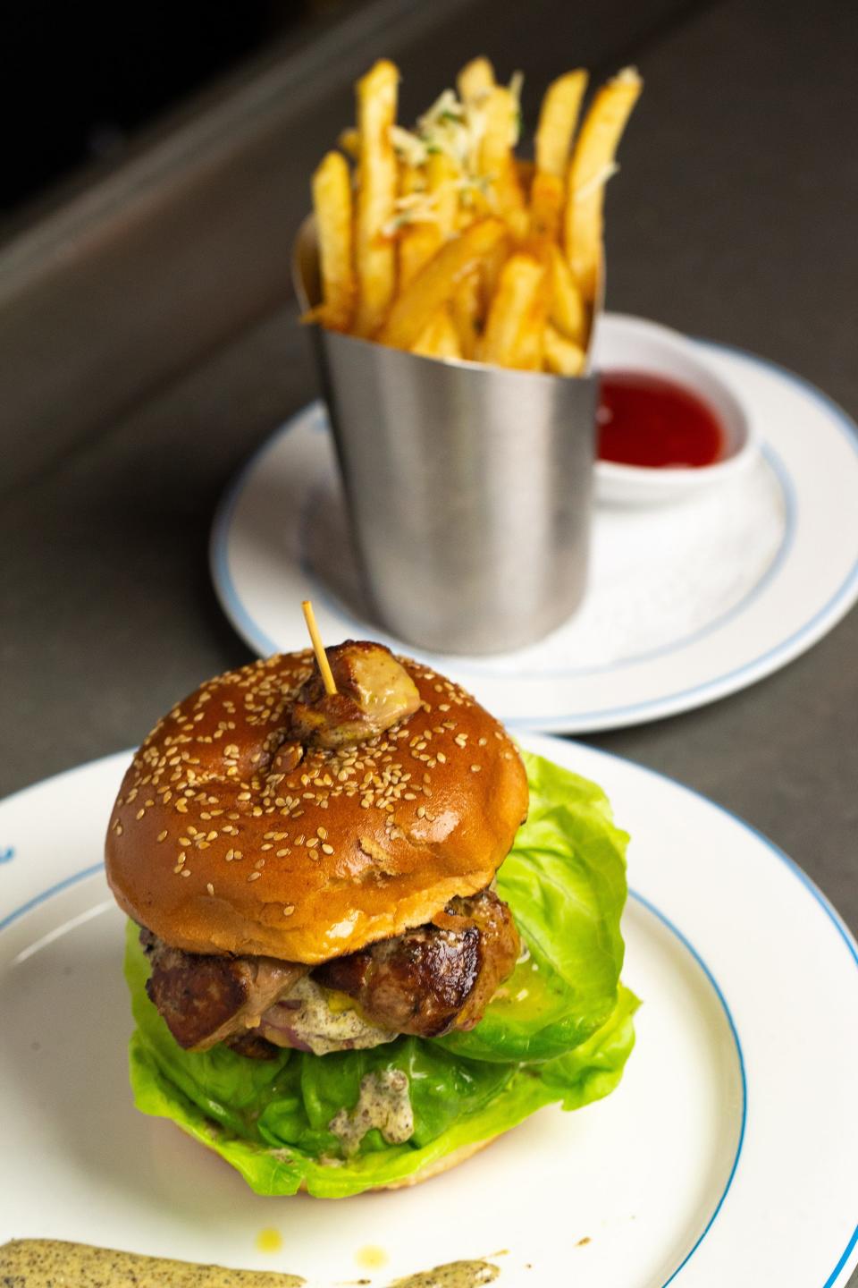 A Black Angus cheeseburger is among the entrees offered on La Goulue's new lunch menu.