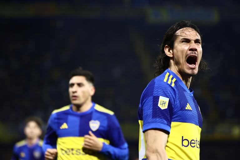 Cavani y Merentiel, los autores de los goles de Boca ante Banfield