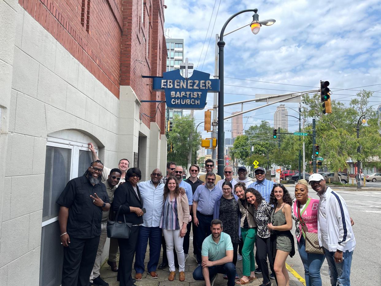 The Coalition for Black and Jewish Unity in Detroit visits Ebenezer Baptist Church in Atlanta as part of an effort to learn about their respective histories.