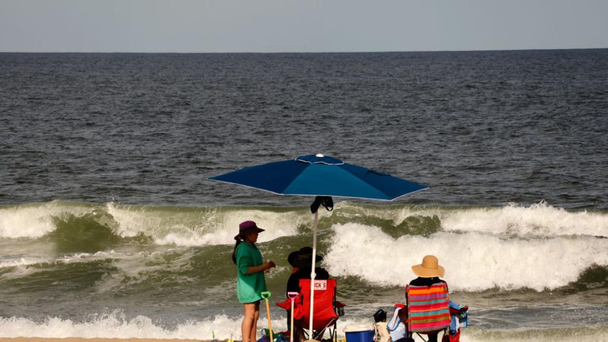 <div>ASBURY PARK, NJ - MAY 28: People sit on the beach on Memorial Day weekend on May 28, 2023, in Asbury Park, New Jersey. (Photo by Gary Hershorn/Getty Images)</div> <strong>((Photo by Gary Hershorn/Getty Images))</strong>