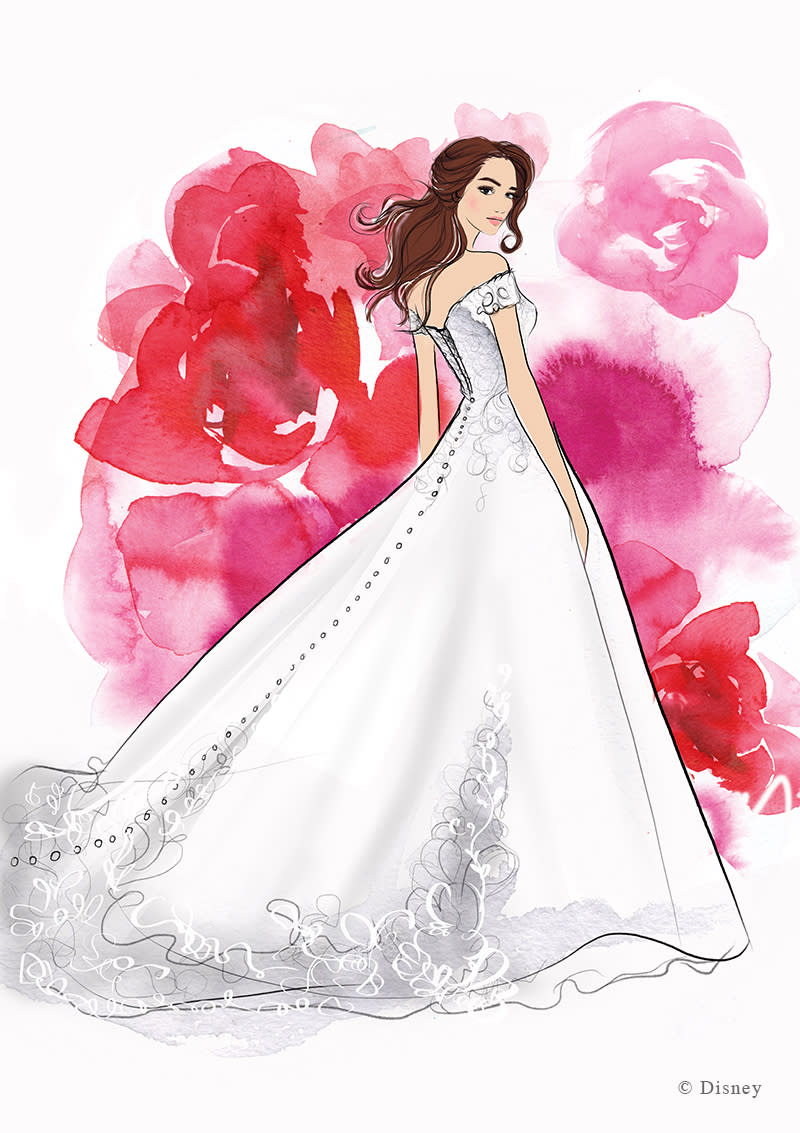 Designers created this wedding day look for "Beauty and the Beast" heroine Belle. (Photo: Disney)