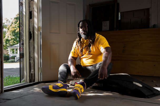 PHOTO: Alexander Wright sits in the building he hopes will become an African Heritage Food Co-Op site, in Buffalo, N.Y., Oct. 11, 2022. (Malik Rainey/ABC News)