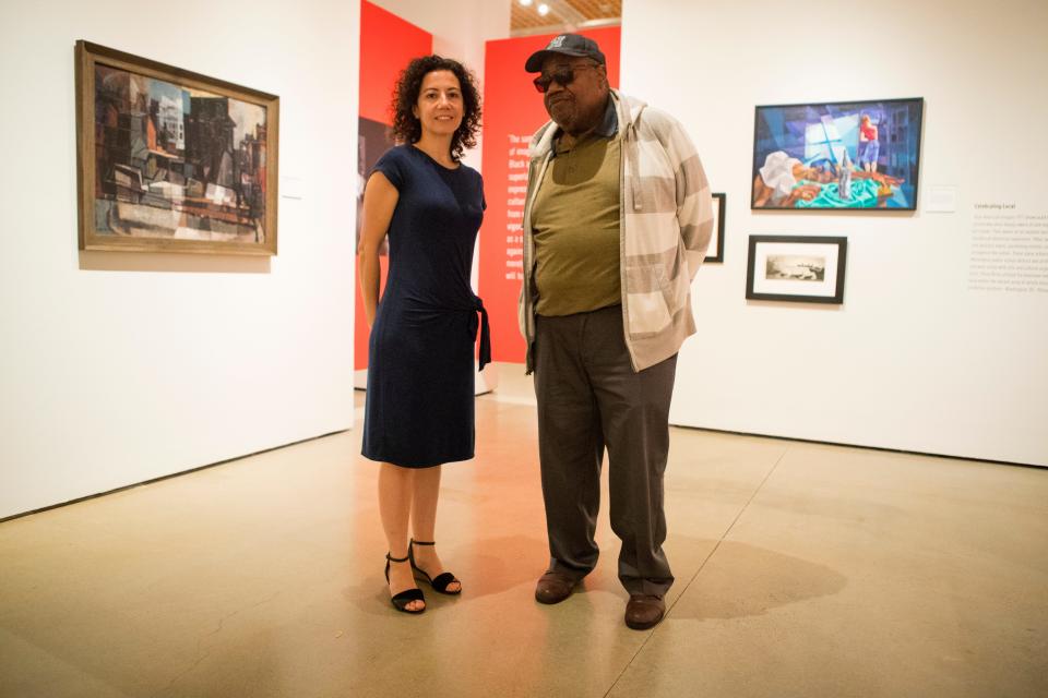 Contemporary Art Curator Margaret Winslow and Arnold Hurtt, vice president and organization officer for Wilmington arts and humanities collective Aesthetic Dynamics Inc., stand for a portrait in the new "Afro-American Images 1971: The Vision of Percy Ricks" show at the Delaware Museum of Art in Wilmington on Monday, Oct. 26, 2021.