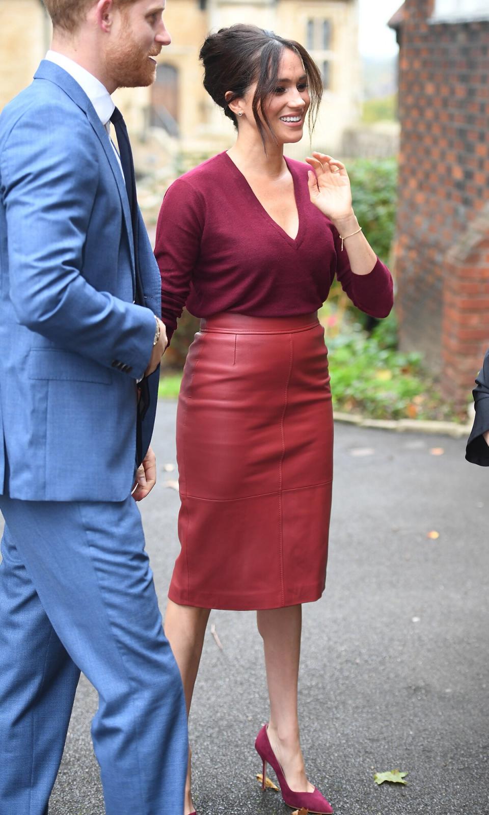 Meghan, Duchess of Sussex and Prince Harry, Duke of Sussex attend a roundtable discussion on gender equality with The Queens Commonwealth Trust (QCT) and One Young World at Windsor Castle on October 25, 2019 in Windsor, England