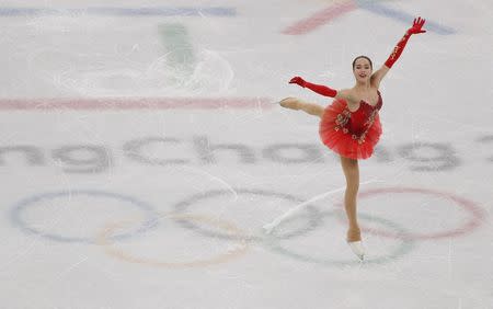Figure Skating – Pyeongchang 2018 Winter Olympics – Team Event Women's Single Skating Free Skating competition final – Gangneung Ice Arena - Gangneung, South Korea – February 12, 2018 - Alina Zagitova, an Olympic athlete from Russia, competes. REUTERS/John Sibley