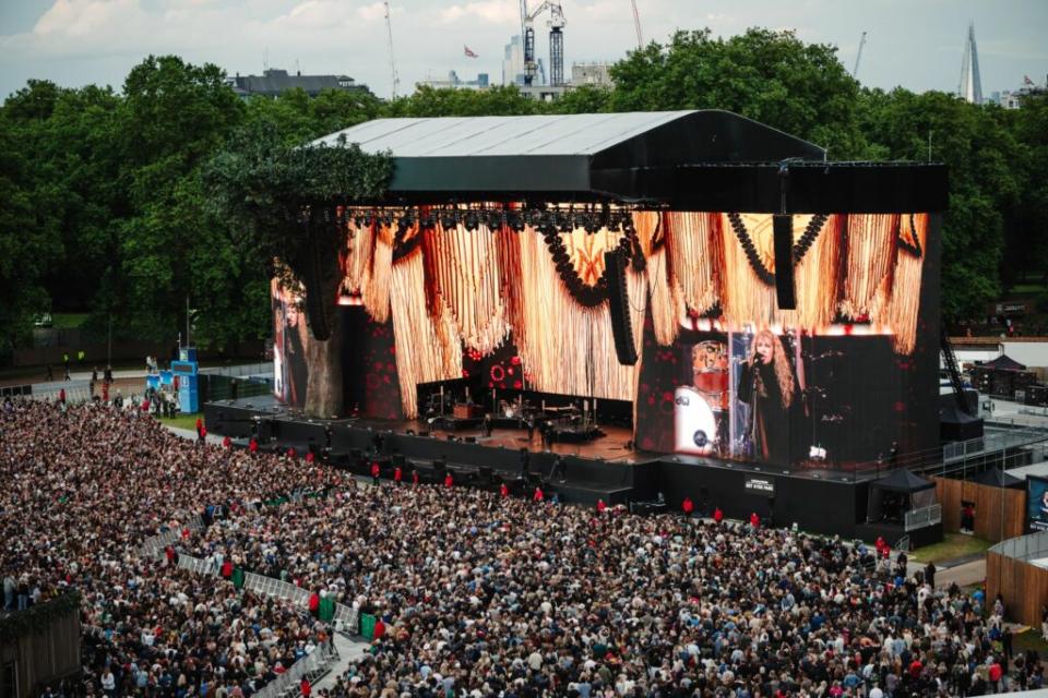 Stevie Nicks on stage at BEST Hyde Park