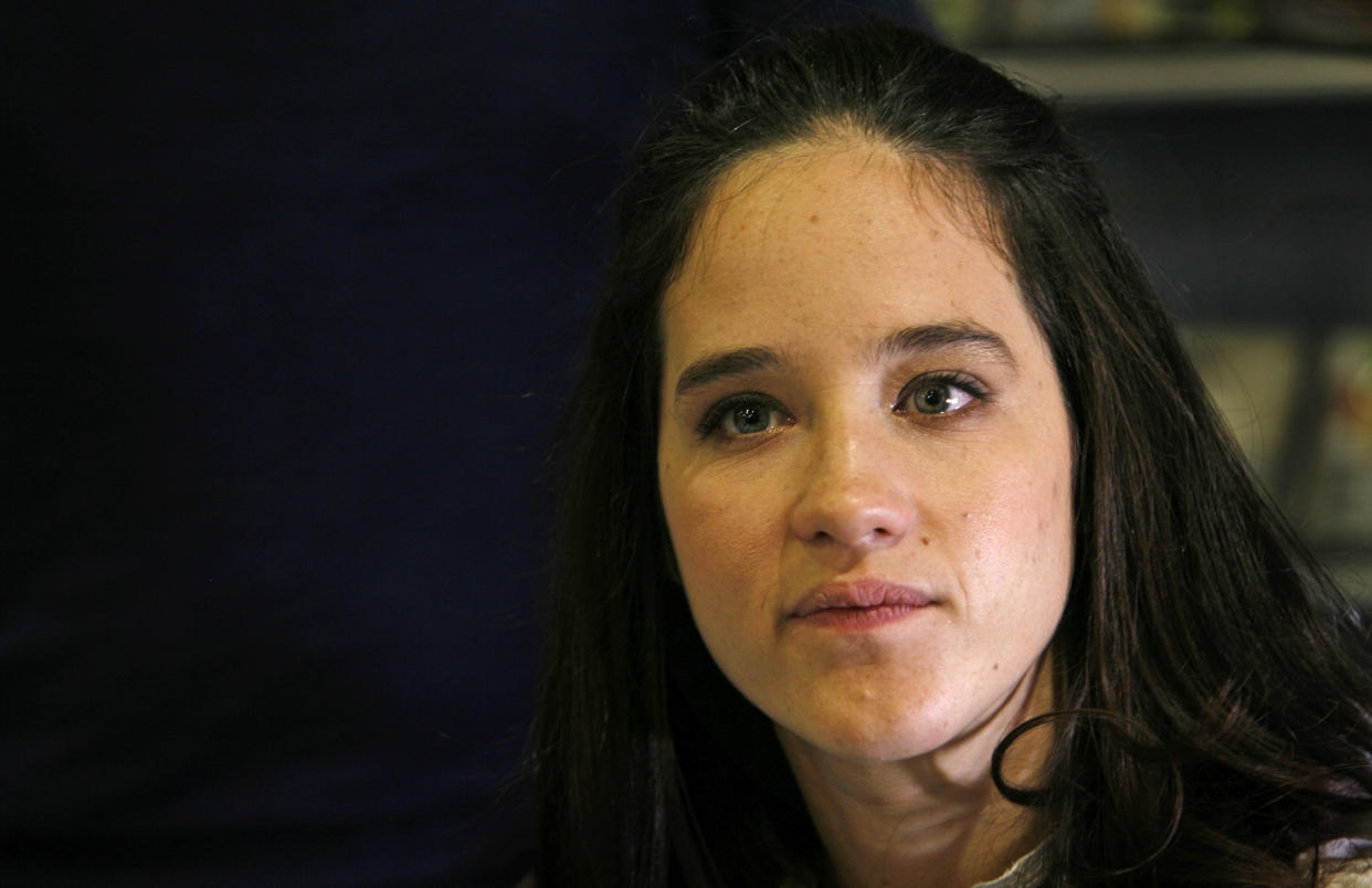 Mexican singer Ximena Sarinana poses for a photo while signing autographs in Mexico City, Thursday Sept. 29, 2011. (AP Photo/Marco Ugarte)