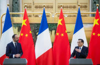 China's Premier Li Keqiang delivers a news conference with French Prime Minister Edouard Philippe at the Great Hall of the People in Beijing, China June 25, 2018. Fred Dufour/Pool via REUTERS