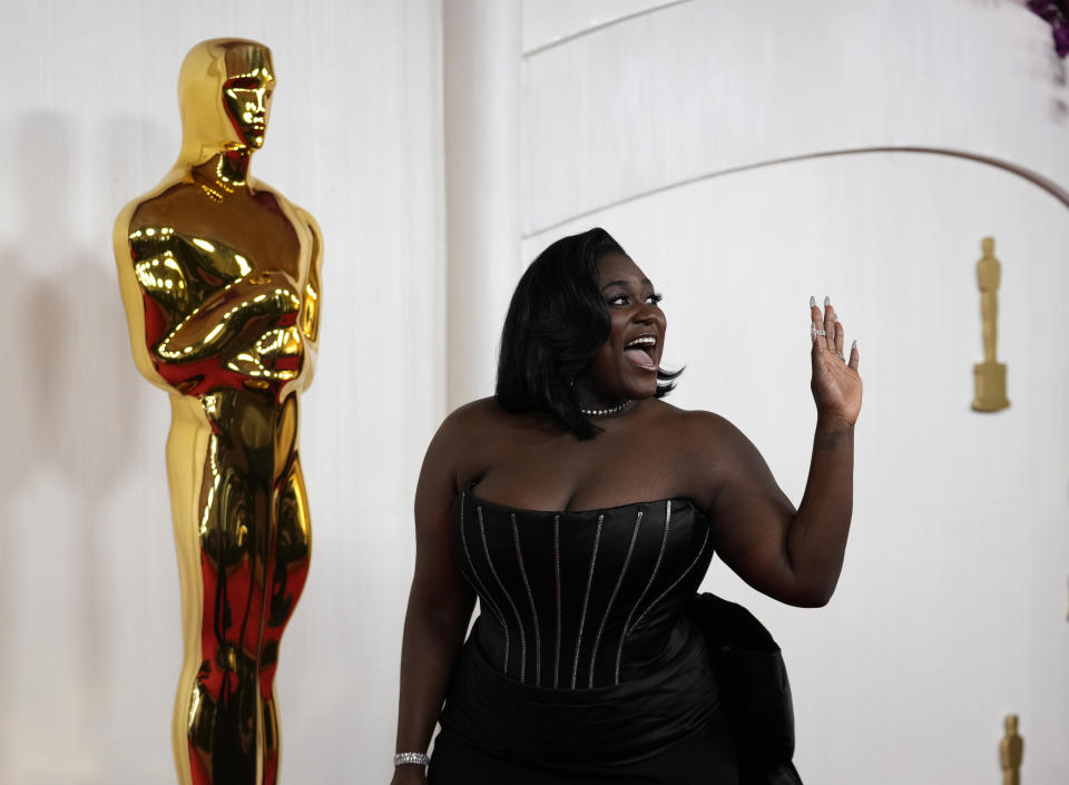 Danielle Brooks arrives at the Oscars on Sunday, March 10, 2024, at the Dolby Theatre in Los Angeles. (AP Photo/Ashley Landis)