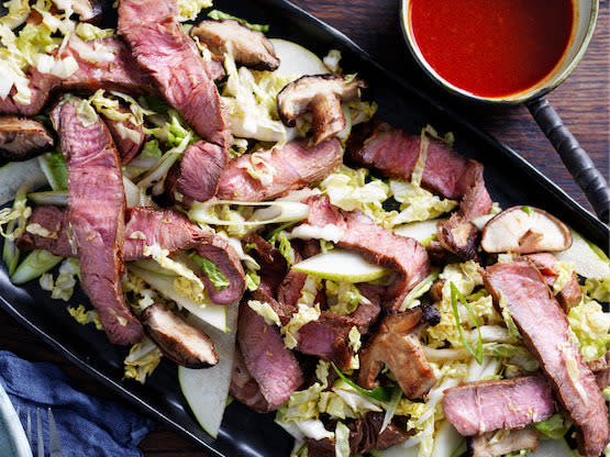 Korean Beef, Cabbage And Mushroom Salad With Gochujang Dressing