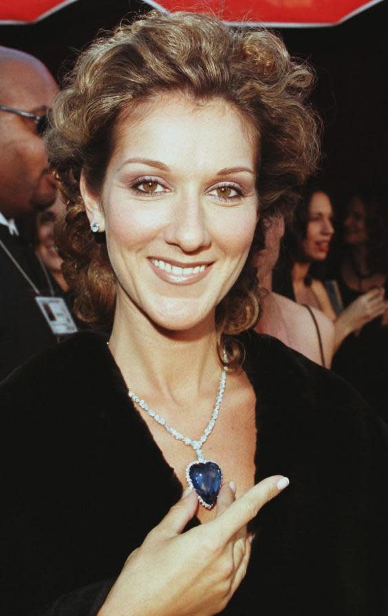 Celine Dion wore a replica of the blue diamond to the Oscars in 1998 (AFP/Getty Images)