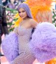 <p>Lilac locks at the 2019 Met Gala, to match her Versace gown. </p>
