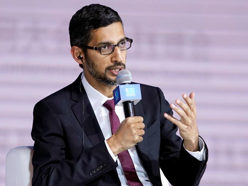 Google Inc. CEO Sundar Pichai attends a session of the fourth World Internet Conference in Wuzhen, Zhejiang province, China, December 3, 2017.