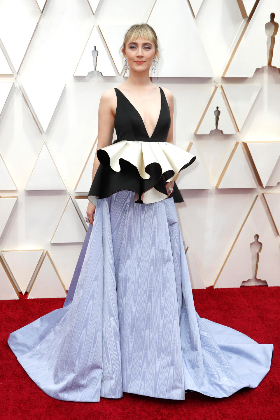 <p>Saoirse Ronan wore a sculptural Gucci gown in 2020. (Reuters)</p> 