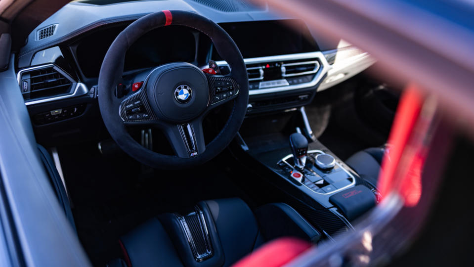 The interior of the 2023 BMW M4 CSL.