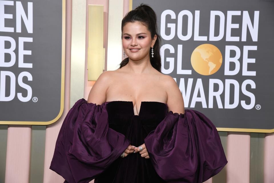 Selena Gomez attends the 80th Annual Golden Globe Awards at The Beverly Hilton in Beverly Hills Jan. 10, 2023.