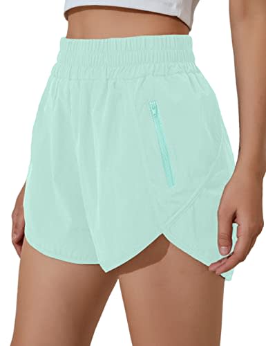 Automet Womens High Waisted Athletic Shorts Elastic Casual Summer