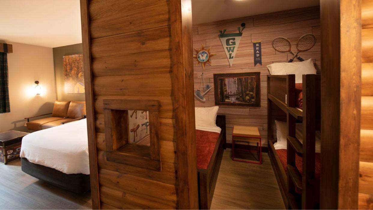 The Deluxe KidCabin Suite is available at select Great Wolf Lodge locations.