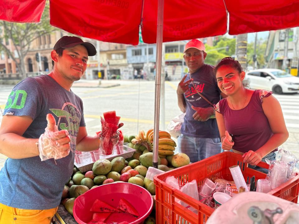 Los emprendedores venezolanos Gregory y Lesly.