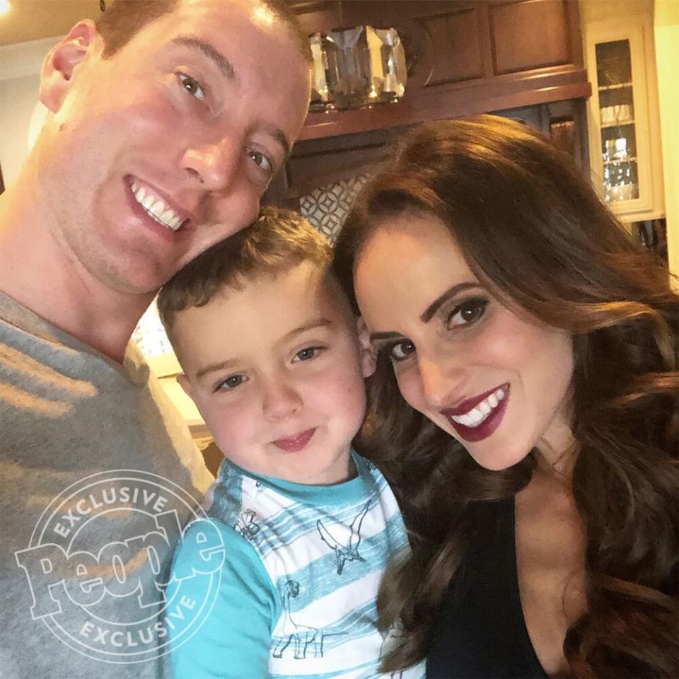 Kyle Busch (L) and wife Samantha with son Brexton | Courtesy Kyle Busch