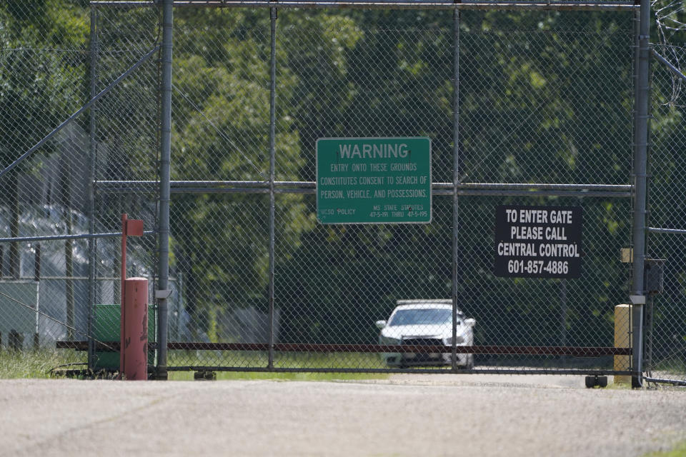 FILE - A heavily razor-wired front gate stands at the Hinds County Detention Facility in Raymond, Miss., on Aug. 1, 2022. On Monday, Oct. 31, 2022, U.S. District Judge Carlton Reeves selected Wendell M. France Sr., a public safety consultant, former correctional administrator and 27-year member of the Baltimore Police Department, to serve as the receiver to temporarily manage the jail and improve conditions. (AP Photo/Rogelio V. Solis, File)