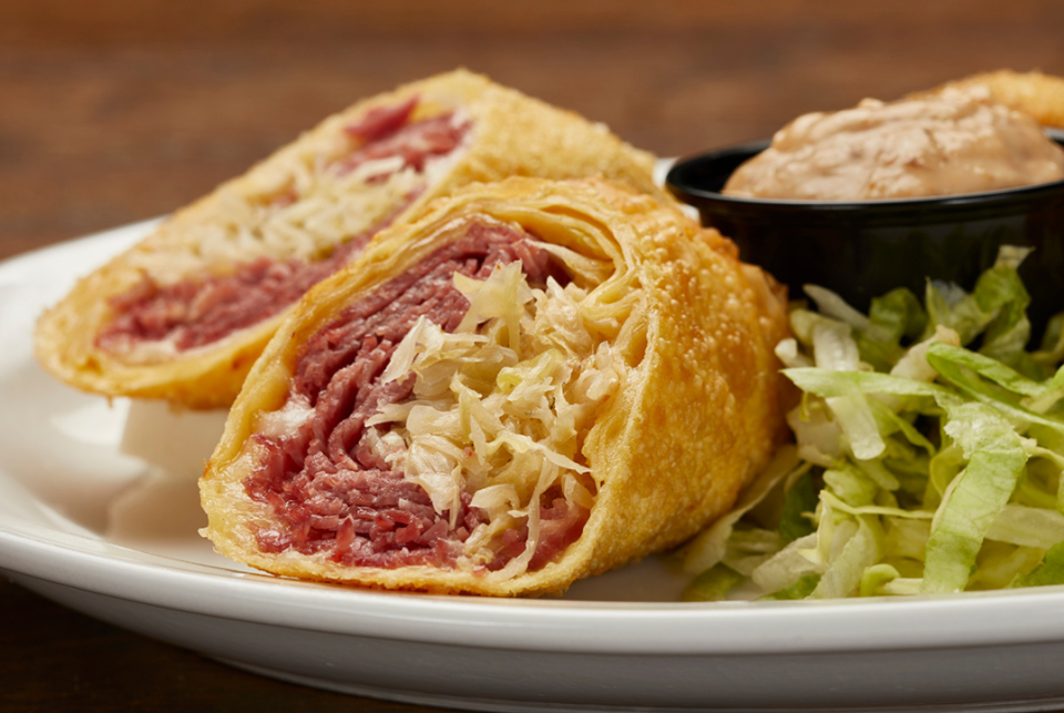 Through March 26, Miller's Ale House will offer several St. Patrick's Day specials including these Irish Egg Rolls stuffed with corned beef, sauerkraut, bistro sauce and Swiss cheese for $11.99.