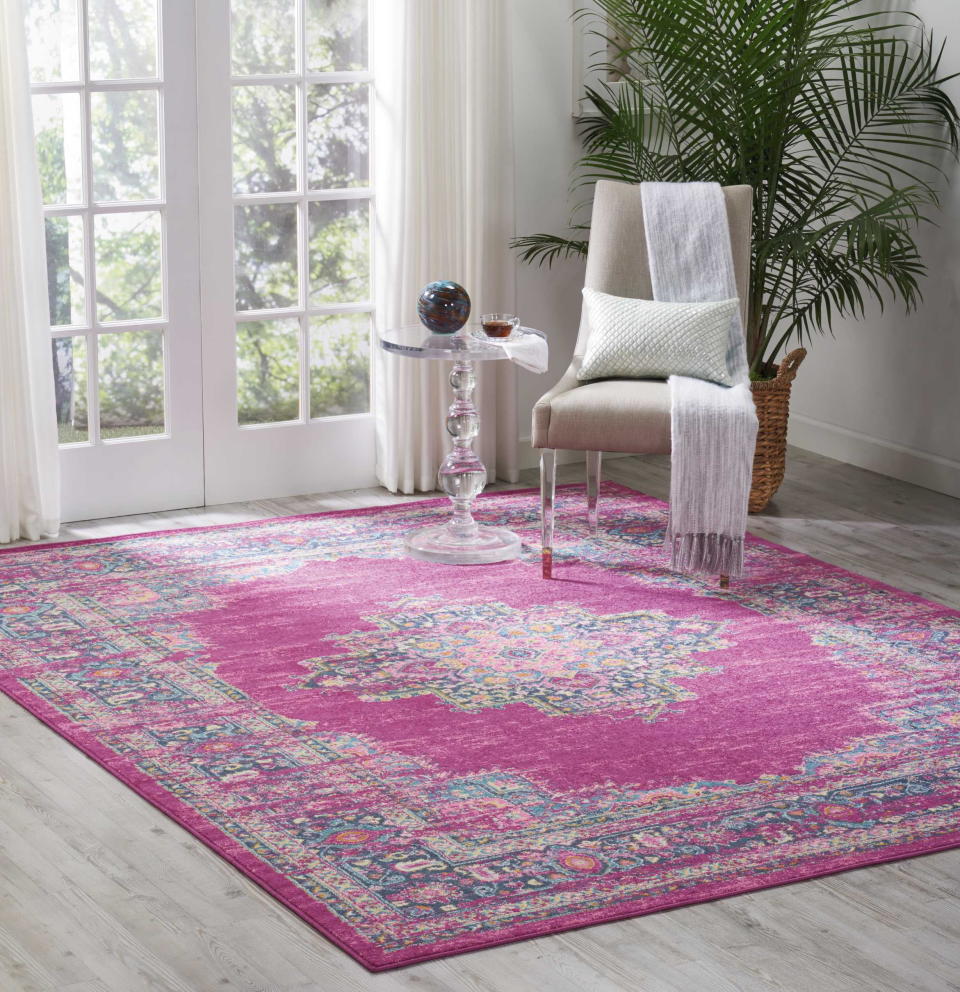 <p><a href="https://go.redirectingat.com?id=74968X1596630&url=https%3A%2F%2Fwww.walmart.com%2Fip%2FNourison-Passion-Persian-Fuchsia-8-x-10-Area-Rug-8x10%2F56162346&sref=https%3A%2F%2Fwww.goodhousekeeping.com%2Fhome-products%2Fg44593527%2Fbest-rugs-walmart%2F" rel="nofollow noopener" target="_blank" data-ylk="slk:Shop Now;elm:context_link;itc:0;sec:content-canvas" class="link ">Shop Now</a></p><p>Passion Persian Area Rug</p><p>$115.25</p><p>walmart.com</p>