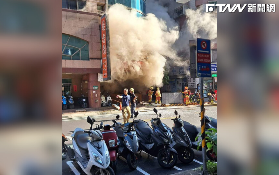 新北市中和區永貞路一家北方麵食館發生氣爆事件。（圖／翻攝記者爆料網）