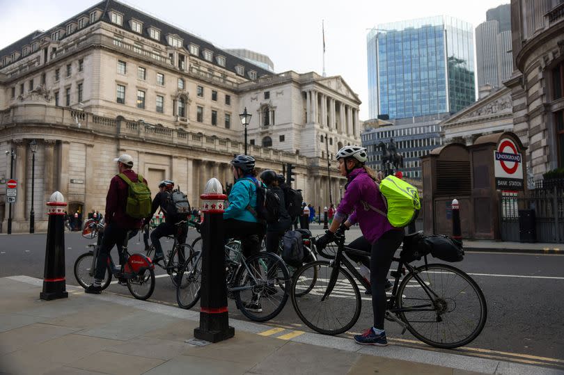 Cyclists at Bank Junction