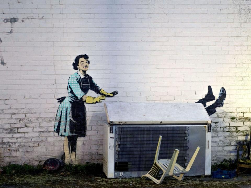 New Banksy artwork titled ‘Valentine’s day mascara' (PA)