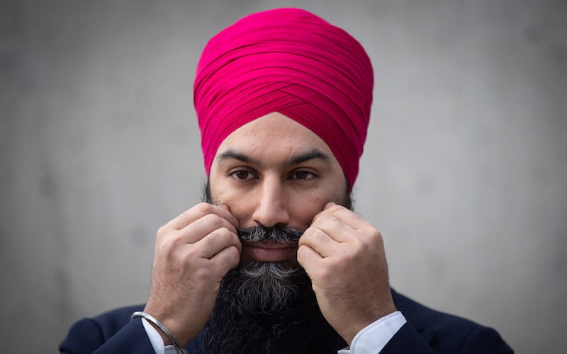 NDP Leader Jagmeet Singh is trying to secure a place in the House of Commons with his first run at being an MP in the Burnaby South byelection, one of three being held Monday across Canada. Photo from The Canadian Press.