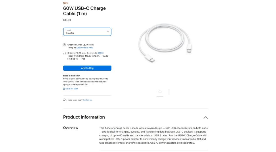 While it's nice to see Apple finally commit to USB-C on the iPhone, it's a bit disappointing to see that the company's new USB-C charge cable only supports USB 2 data speeds. 