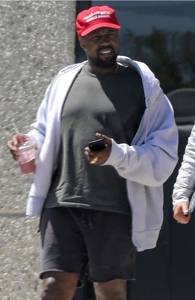 Kanye West in his MAGA hat.