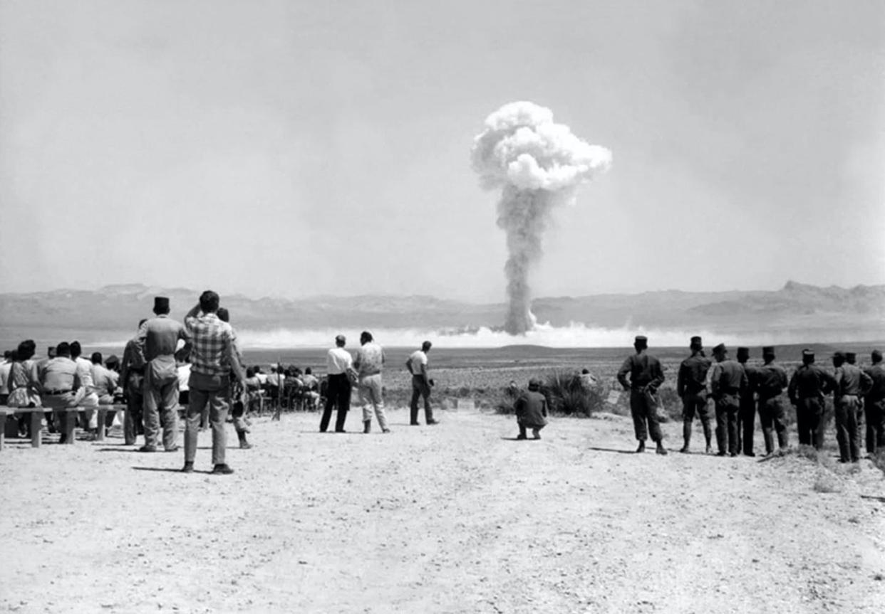 <span class="caption">Hundreds of nuclear weapons have been tested by the U.S. since WWII, but newer science has replaced the need for live detonations.</span> <span class="attribution"><a class="link " href="https://www.gettyimages.com/detail/news-photo/soldiers-and-cameramen-near-the-small-boy-nuclear-test-part-news-photo/568877143?adppopup=true&uiloc=thumbnail_more_search_results_adp" rel="nofollow noopener" target="_blank" data-ylk="slk:Galerie Bilderwelt / Hulton Archive via Getty Images;elm:context_link;itc:0;sec:content-canvas"> Galerie Bilderwelt / Hulton Archive via Getty Images</a></span>