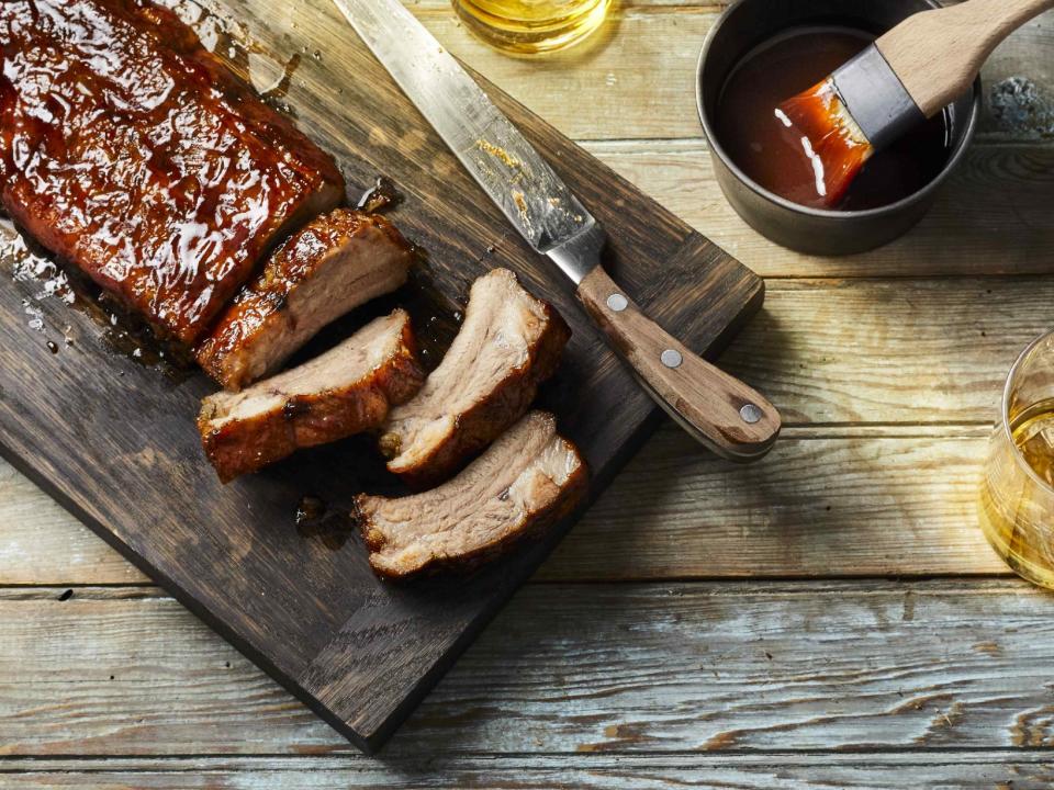 Baked BBQ Baby Back Ribs with Bourbon BBQ Sauce